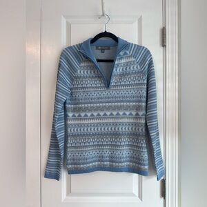 Title Nine Women’s Super Power 1/4 Zip Sweater Niagara Blue Size XS